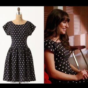 Lily's Closet Anthropologie Dropped Dots Dress Linen Twee Style ASO Glee size 2
